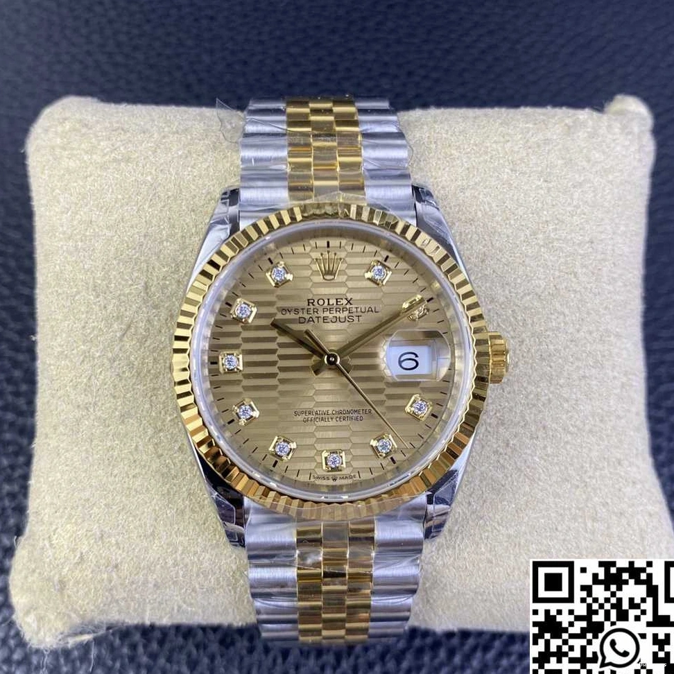 Hourmarker 36MM Diamond Silver Tone Dial Factory M126233 Rolex Datejust Two VS Motif 0426